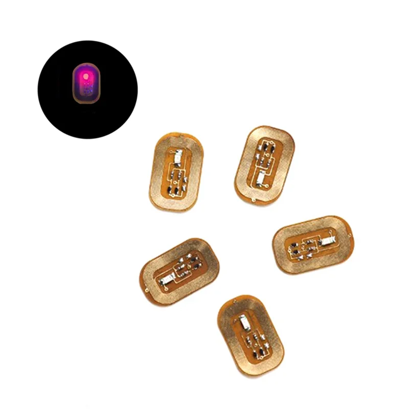 5 قطع NFC فلاش مسمار ملصق LED رقاقة عارية ذكي مضيئة مسمار مصباح تعزيز ملصق الأظافر، الضوء الأحمر