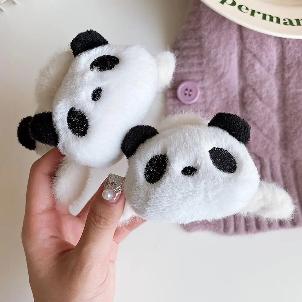 Simpatica bambola peluche panda artiglio per capelli acrilico cartone animato animale squalo clip stile coreano geometrico inverno croce fermaglio per capelli signore/ragazze