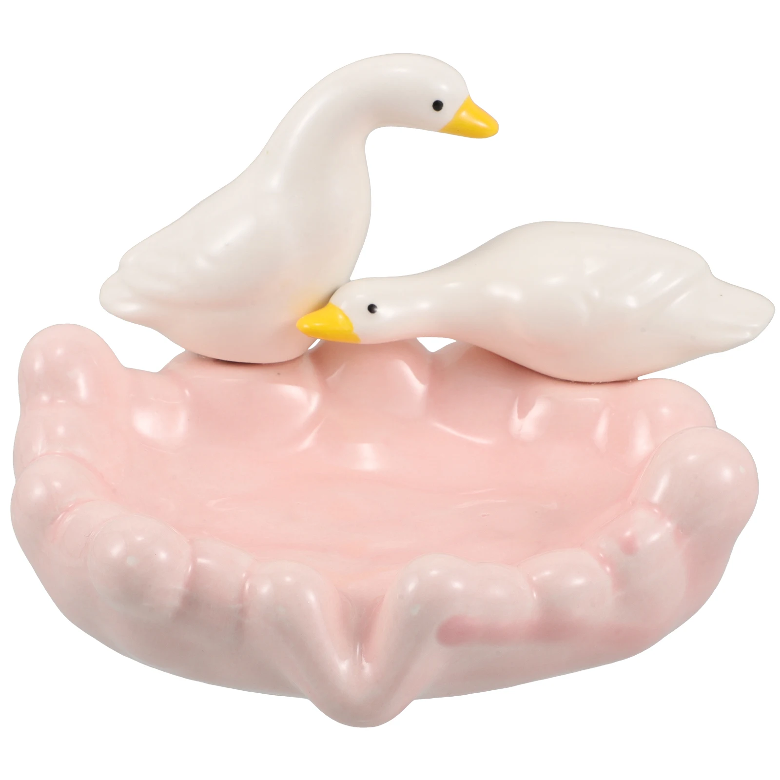 

Cute Duck Dish Ceramic Self Draining Tray Bathroom Sink Holder Animal Soap Box Ceramic Soap Container Drainage