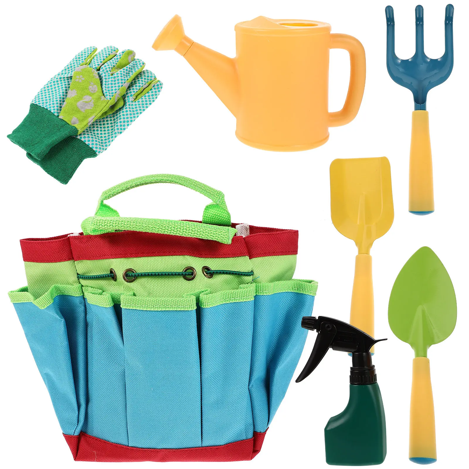 1Set Kids Gardening Tools Set Mini Garden Shovel Rakes Lightweight Child Outdoor Planting Hand Tools for Backyard Beach Fun