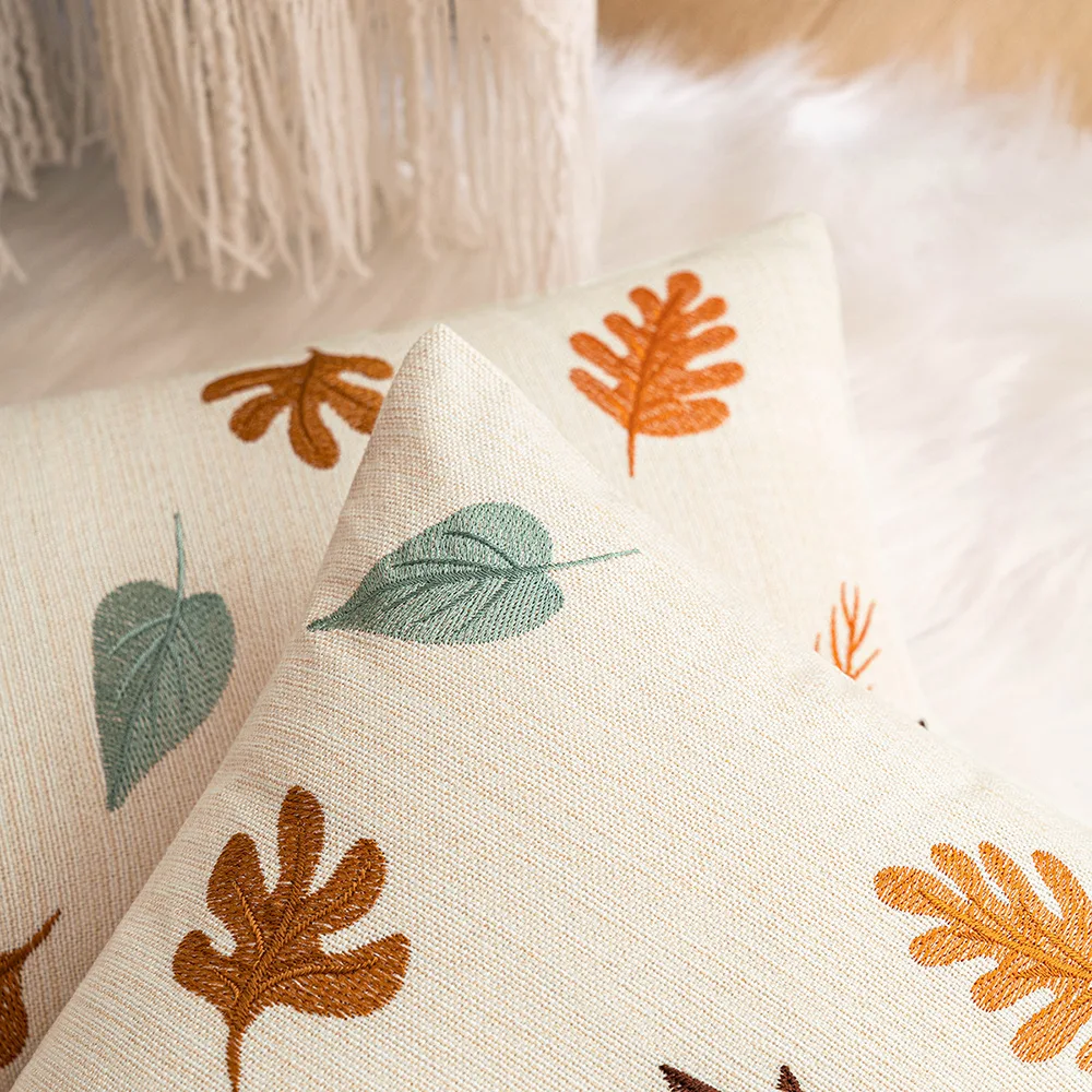 Juste de coussin en forme de Aliments avec broderie, pour Thanksgiving, Halloween, automne, 30x50/45x45cm