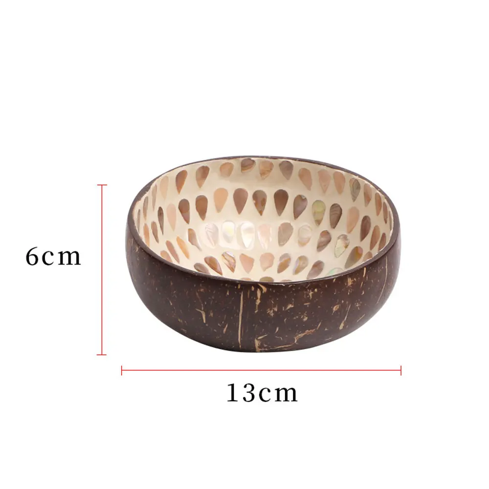 1PC Natural Coconut Shell Bowl Home Decoration Handicraft Art Decoration Fruit Candy Key Storage Container Desktop Storage Bowl