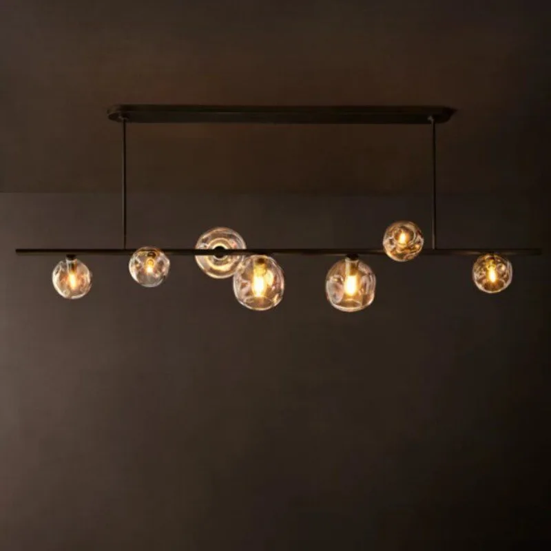 Living room American all-copper glass lamp, North American home improvement dining room chandelier, branch