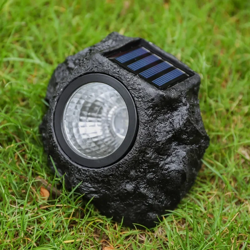 LED Solar Energy Warm Light Outdoor Garden Lawn Decoration Waterproof Lighting Garden Spotlight Solar Simulation Stone Light New
