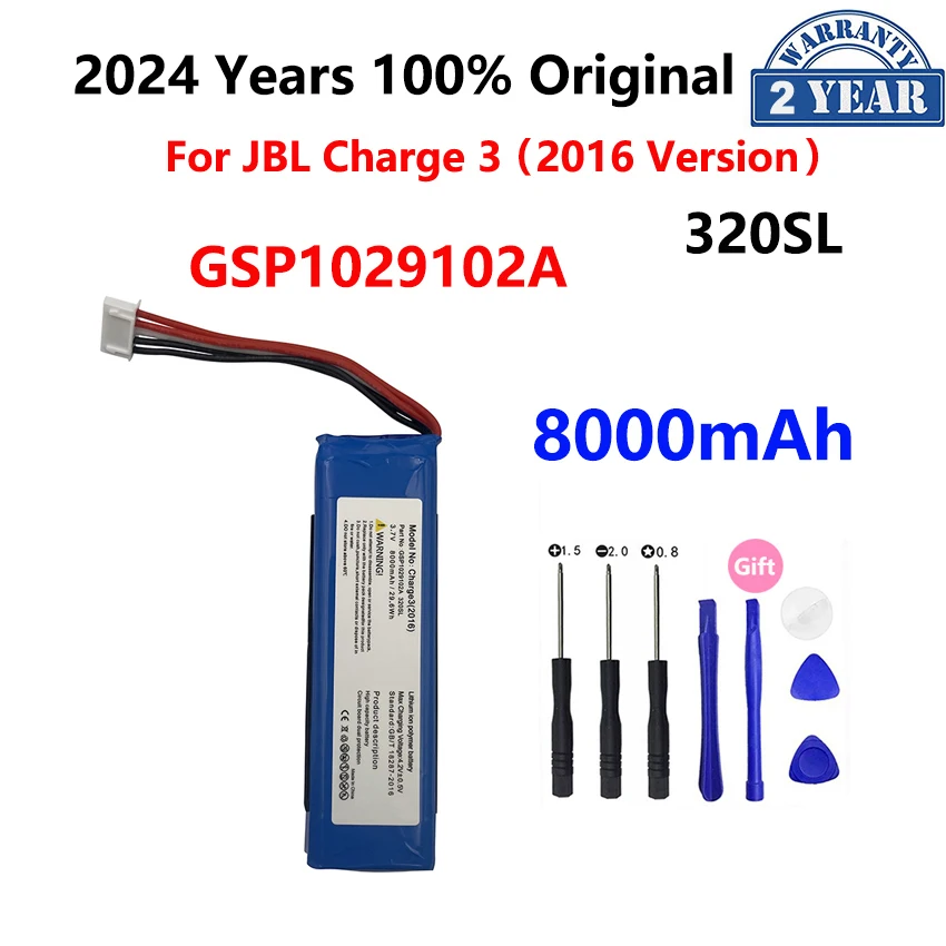 100% Original 8000mAh Replacement Speaker Battery For JBL Charge2 Plus Charge3 2015 2016 Version Charge 2 2+ 3 Bateria Batteries