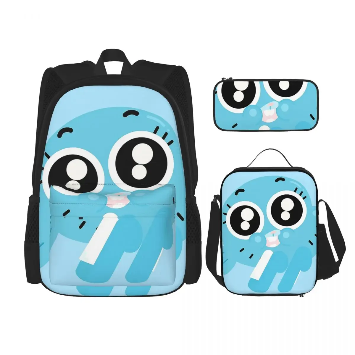 

Nicole Gumball Watterson Backpacks Boy Girl Bookbag Children School Bags Cartoon Kids Rucksack Lunch Bag Pen Bag Three-Piece Set