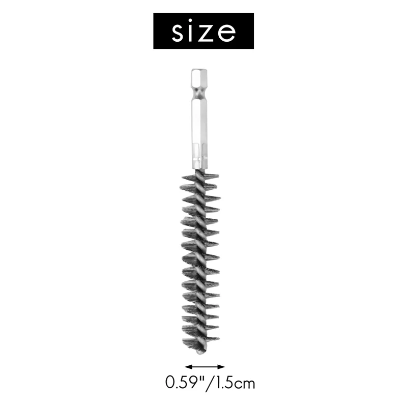 Stainless Steel Bore Brush Wire Brush for Power Drill Cleaning Wire Brush Stainless Steel Brush with Hex Shank Handle