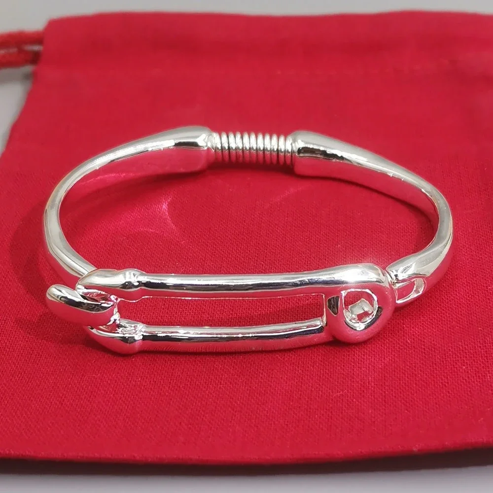 Geometric Silver Bracelet, High-End OL Style Gift