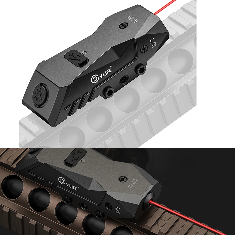 

CVLIFE Rechargeable Rifle Red /Green Laser Sight Compatible with Picatinny Rail Low Profile Tactical Sights with Strobe Function