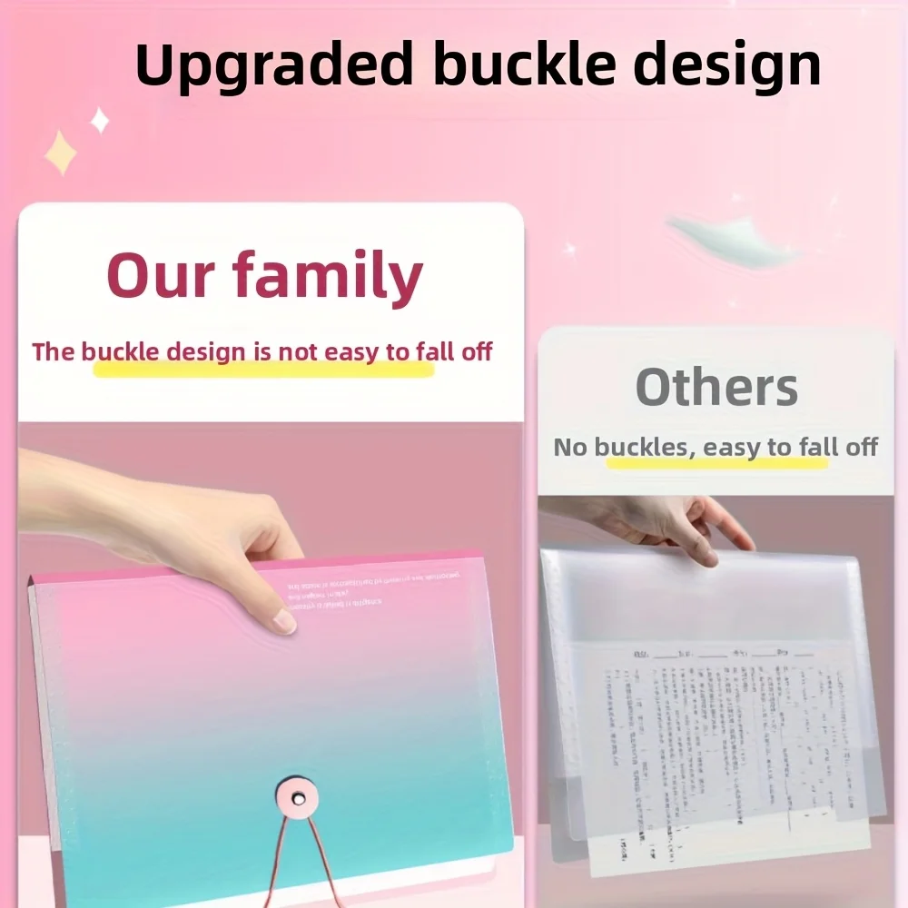 12 Port A4 Expanding Folding File Folder - Durable PP Material, Multi-Layer File Organizer with Colored Index Dividers