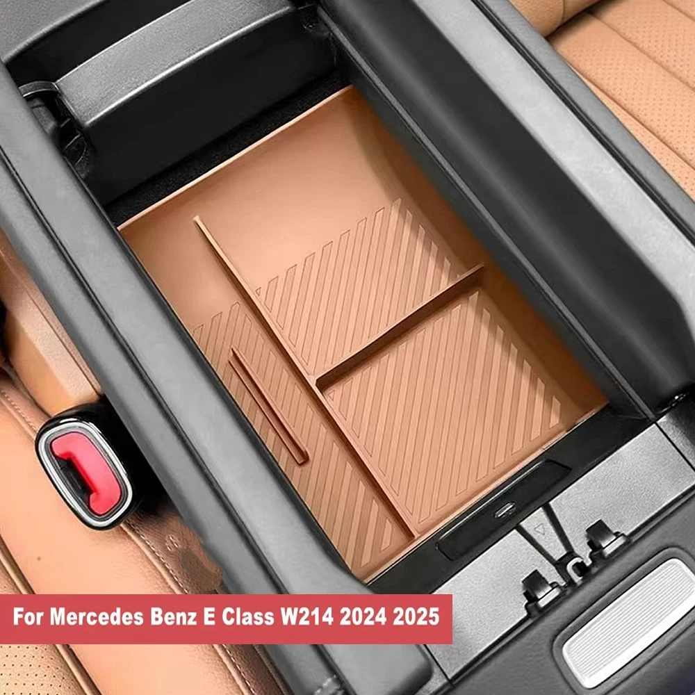 For Mercedes-Benz E-Class W214 E300L E260L 2024 Car Central Control Armrest Box Silicone Storage Box Automotive Interior Supplie