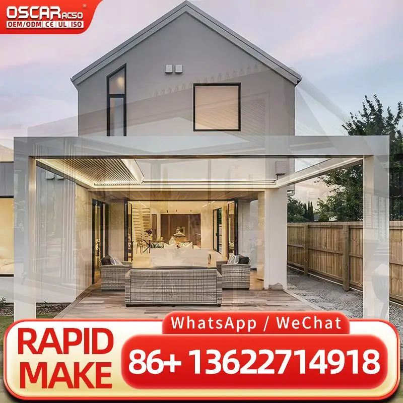 

Изготовленная на заказ наружная электрическая моторизованная крышка из ПВХ для жалюзи, беседка с выдвижным навесом для тента, рамка с порошковым покрытием для сада, патио B