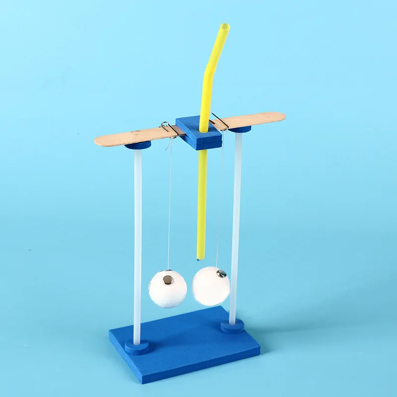 Creatief doe-het-zelf handgemaakt student wetenschap speelgoed natuurkunde experimentele apparatuur Bernoulli principe kan de bal niet blazen