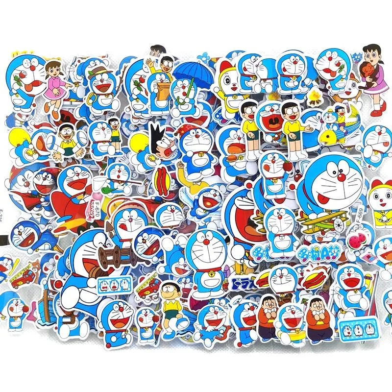 Doraemon Jingle Cat Anime Cartoon PVC Waterproof Sticker Mobile Phone Case Laptop Tablet Desktop Bedroom Decoration Sticker