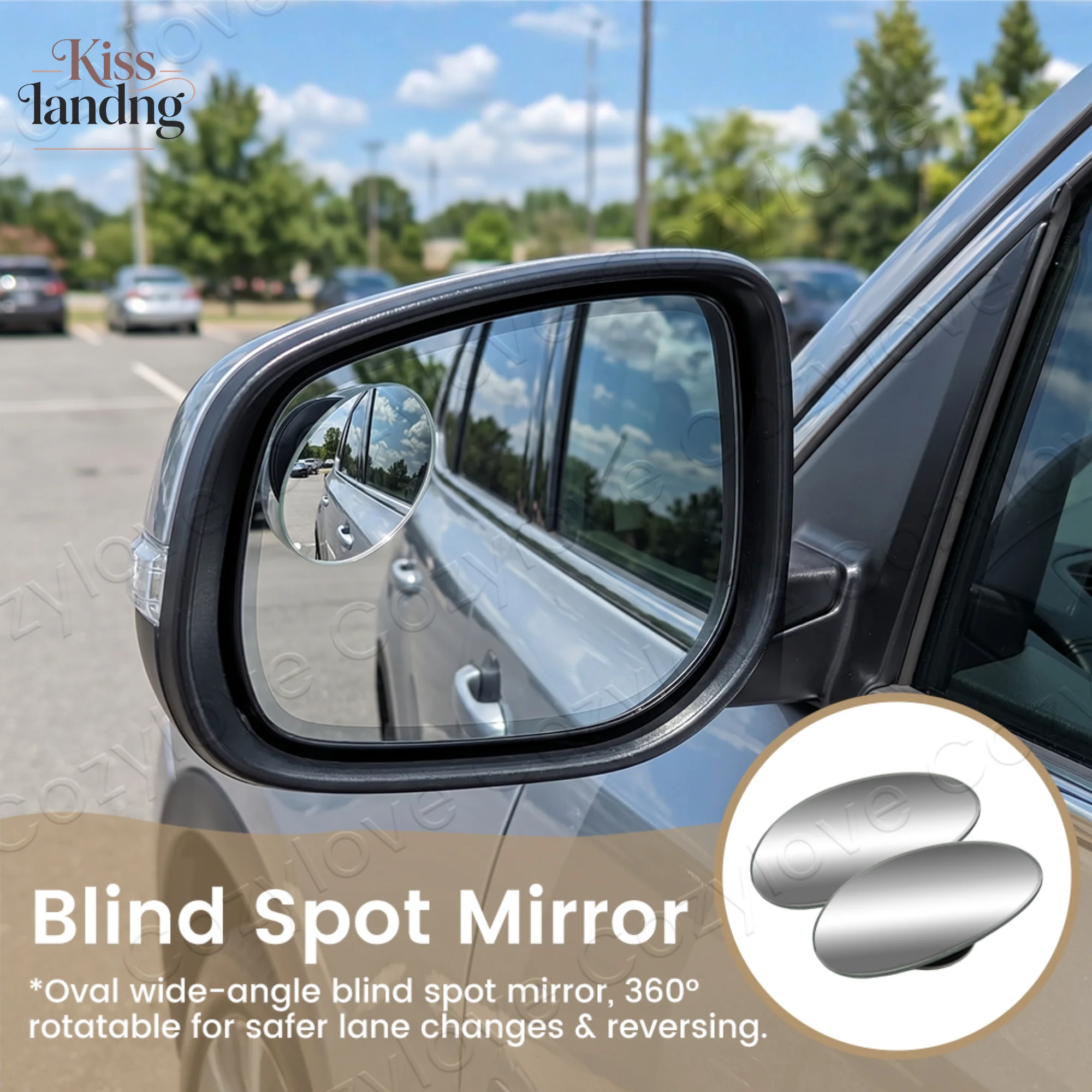 Blind Spot Mirror Wide Angle Convex 2Pcs - 2Pcs Oval Blind Spot Mirror 360°