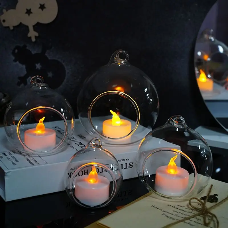 

30 PCS Transparent Acrylic Ball Vase Bowl Hanging Mount Flower Plant Candle Container Home Wedding Party Christmas Decoration