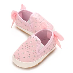 New Baby Girl Bow Baby Shoes Princess Lightweight Casual Infant Girls Shoes PU Soft Bottom Anti Slip First Walkers