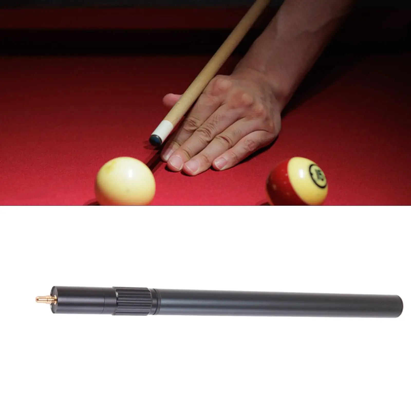 

Pool Cue Extender Professional Practical Attachment Tool Training Aluminum Alloy Cue Lengthener Billiards Snooker Cue Extension