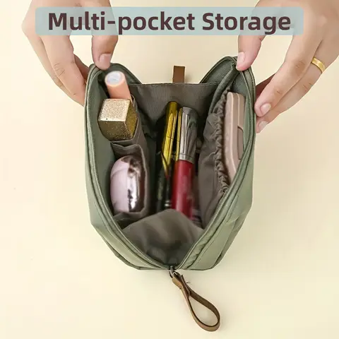 New Portable  Women Cosmetic Bag Solid Color Makeup Bags Coin Pouch Toiletry Bag Waterproof Makeup Organizer Case Storage Bags