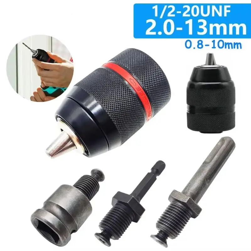 4Pcs Heavy Duty Metal Drill Chuck Adapter Set With Universal Adapters Fits Multiple Power Tools For DIY Woodworking Projects