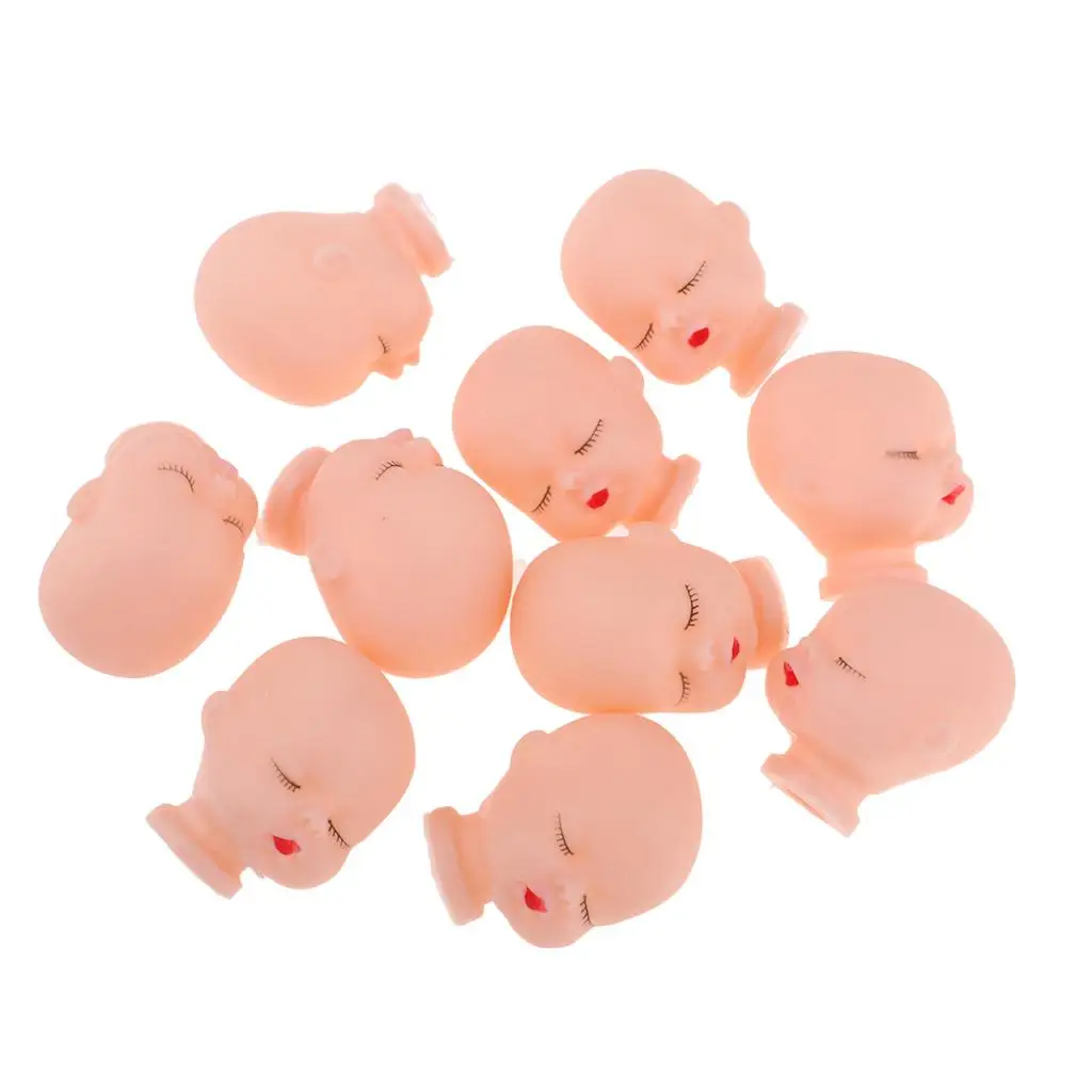 10 stuks rode lippen slapende babypop hoofden beeldhouwen voor mini sleutelhanger baby speelgoed DIY aangepaste lichaamsdelen