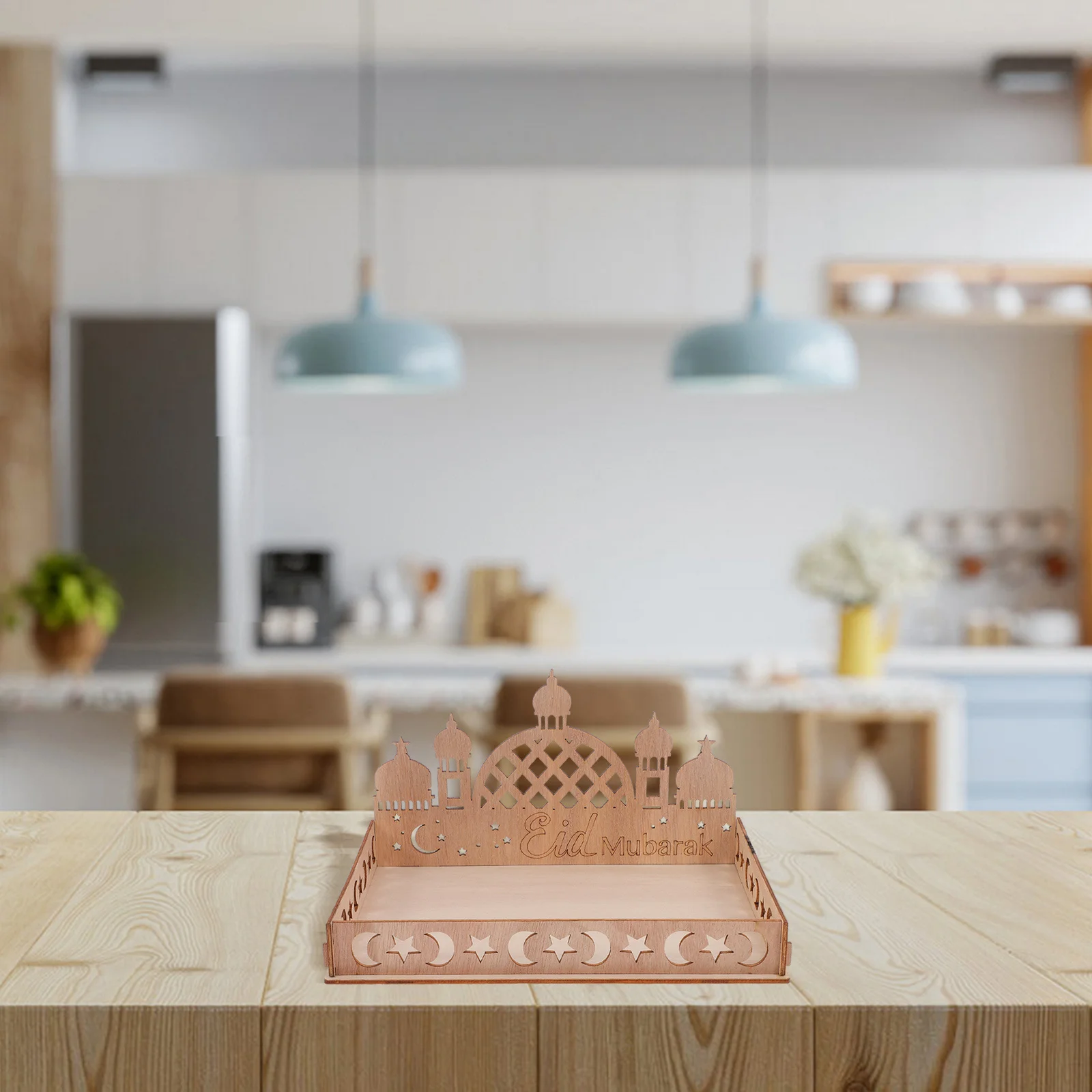 صينية خشبية مزخرفة لطاولة الطعام وطاولة القهوة وصينية تقديم مركزية للحلويات والحلويات وديكورات الحفلات والتجمع المنزلي