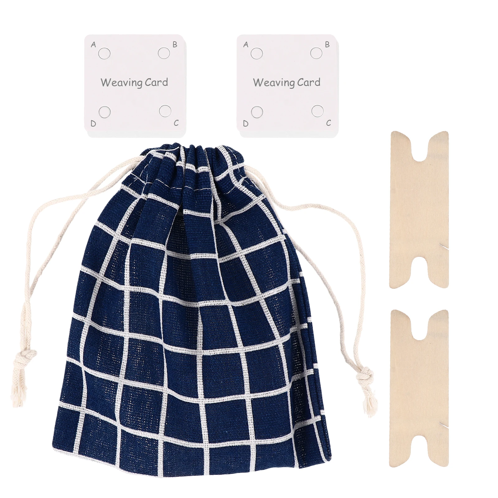 12pcs Weaving Tools Kit Cards Shuttles Storage Bag Lightweight Portable Rope Craft Supplies Kids Family Ink Accessories