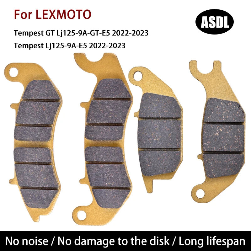 Комплект передних и задних тормозных колодок для мотоцикла LEXMOTO Tempest GT Lj125-9A-GT-E5 2022 2023, керамический волоконный материал