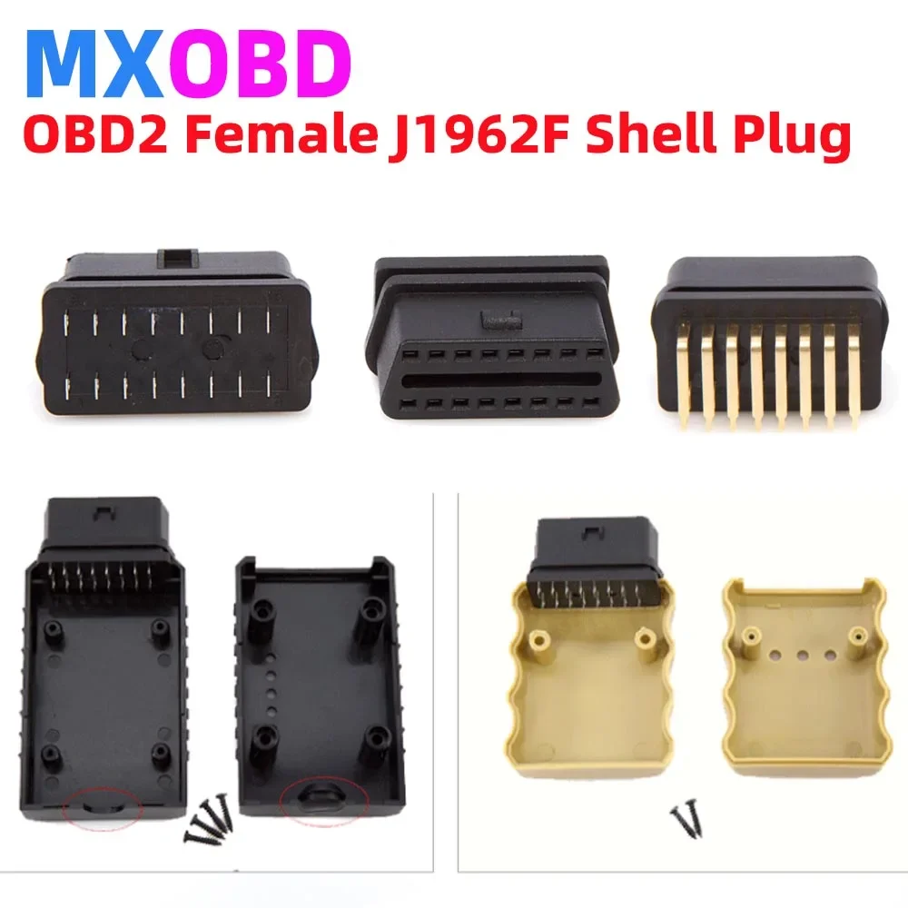 

12 Type Optional J1962 Female Connector Car OBD Shell Plug with Screws OBD2 16pin OBD DIY Assemble Diagnostic Interface Socket