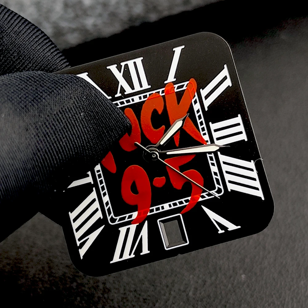 قرص NH35 27 ملم قرص مربع شعار مخصص بدون قرص مضيء مناسب لملحقات ساعة الحركة NH35