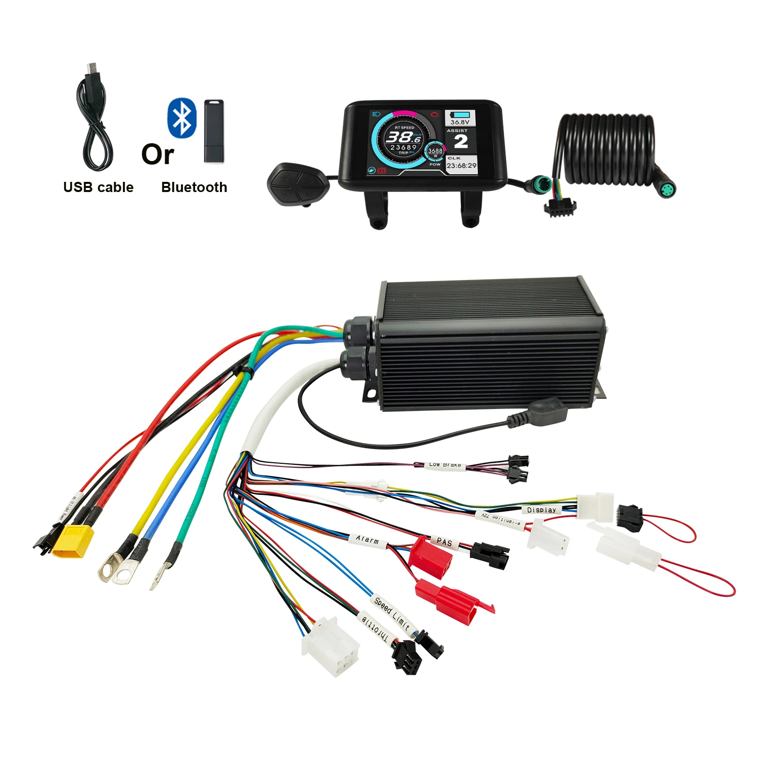 Sabvoton MQCON SVMC7245 UKC1 Display 48V 60V 72V 500W 1KW 45A 60KMH Electric Bike Scooter Bldc Motor Controller