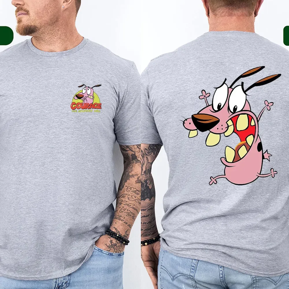 

Classic Courage The Cowardly Dog Logo Shirt Graphic T-shirt Unisex Fashion Print Summer Cute 90s Women Short Sleeve Male Tee