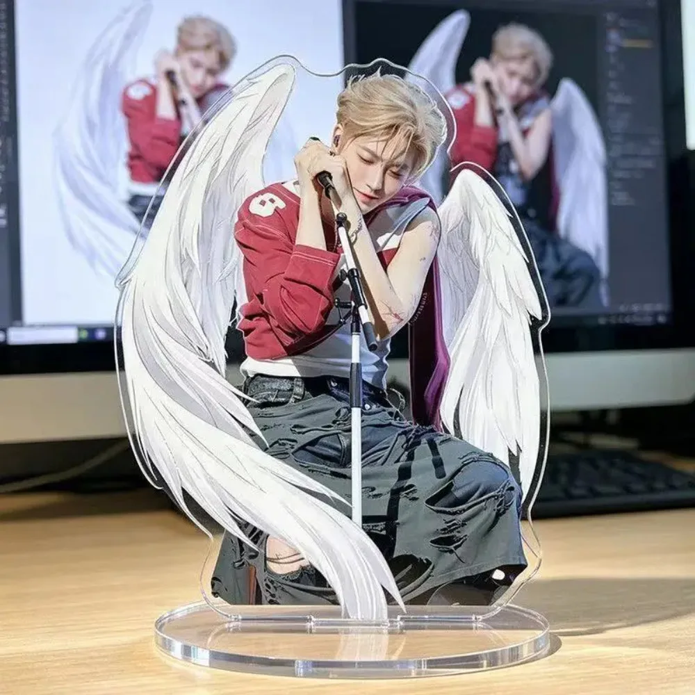 10cm Hou Minghao Concert Stage Acrylic Standee Blonde Hair Outfit Hd Photo Print Model Display Desk Ornament Celebrity Fans Gift