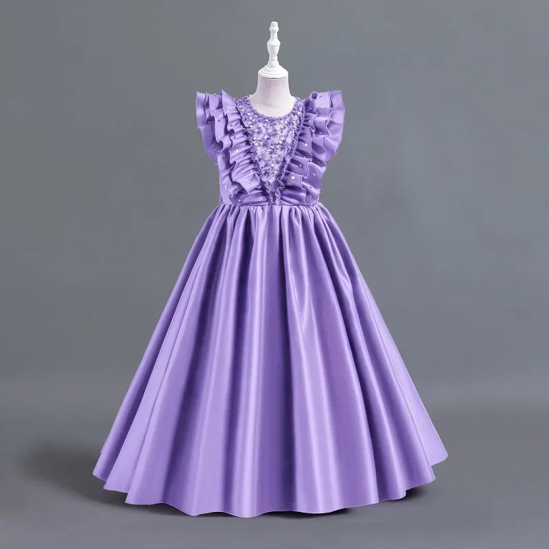 Vestido de cumpleaños con cuentas para niñas, vestido de noche con Piano para Halloween, gran oferta