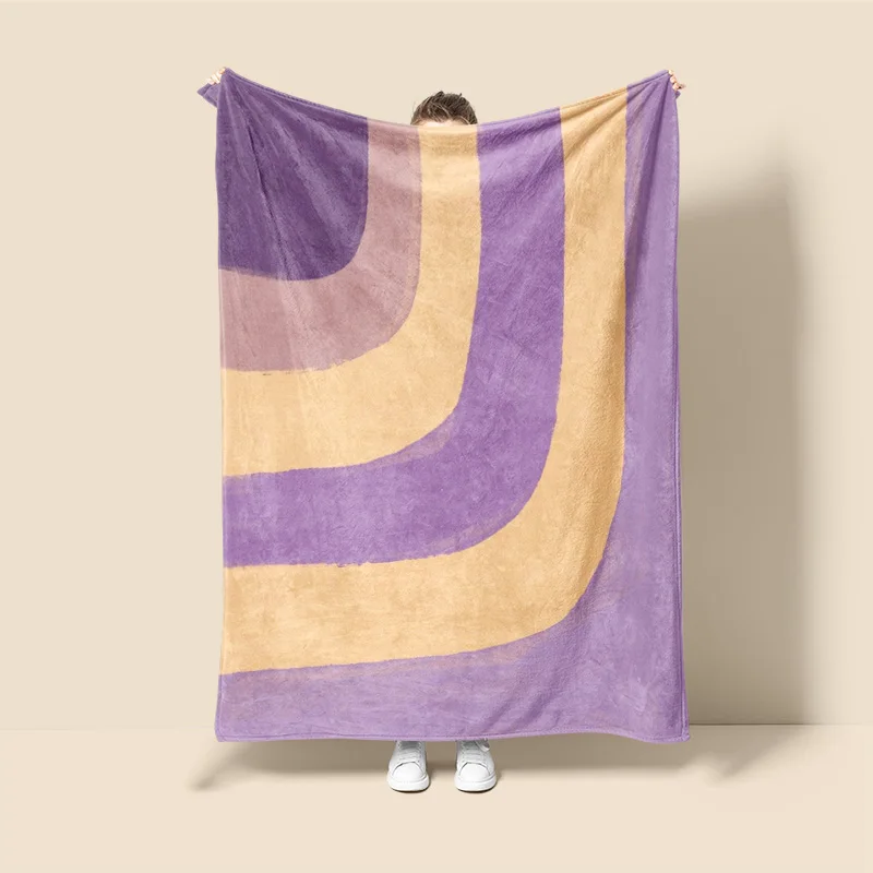 Morandi Color Blanket Abstract Botanical Graffiti Design Scandinavian Minimalist Sofa Blanket Cafe Home Dual Purpose