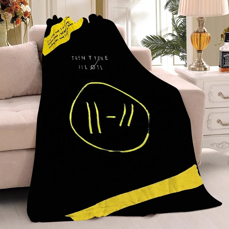 Manta para siesta T-Twenty One P-Pilots, cama cálida hasta la rodilla para invierno, forro polar para camping, mantas suaves