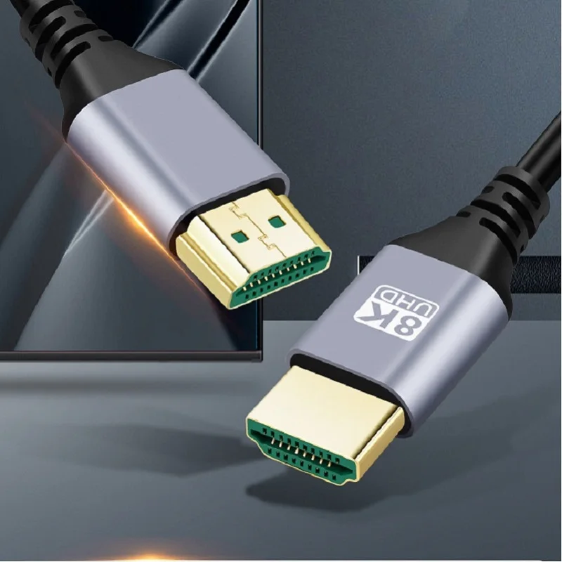 Kabel HDMI 8K @ 60Hz 4K @ 120Hz 48Gbps kabel 2.1 kompatibel HDMI kecepatan tinggi HDR untuk proyektor Laptop PS4 PS5 kabel HDTV