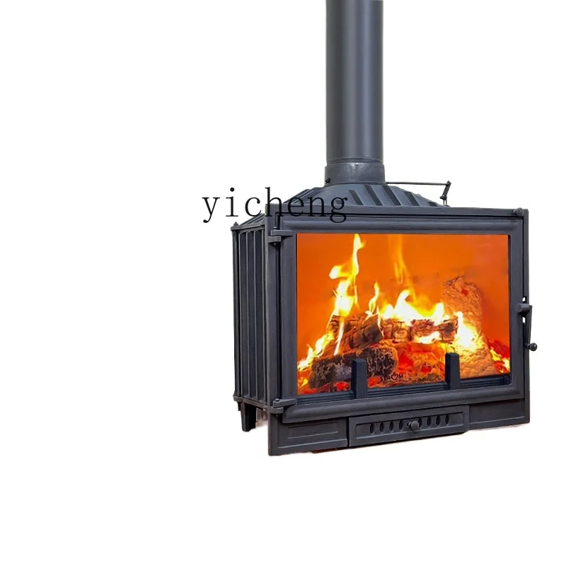 Tqh Firewood Cast Iron Fireplace Winter Heating Fireplace Real Fire Firewood Villa Self-Built Houses Embedded