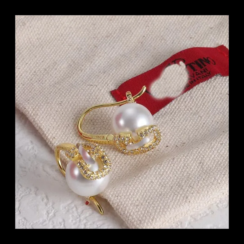 

Warren Tianjia V серьги с жемчугом и стразами, нишевый дизайн, простые серьги-гвоздики для женщин