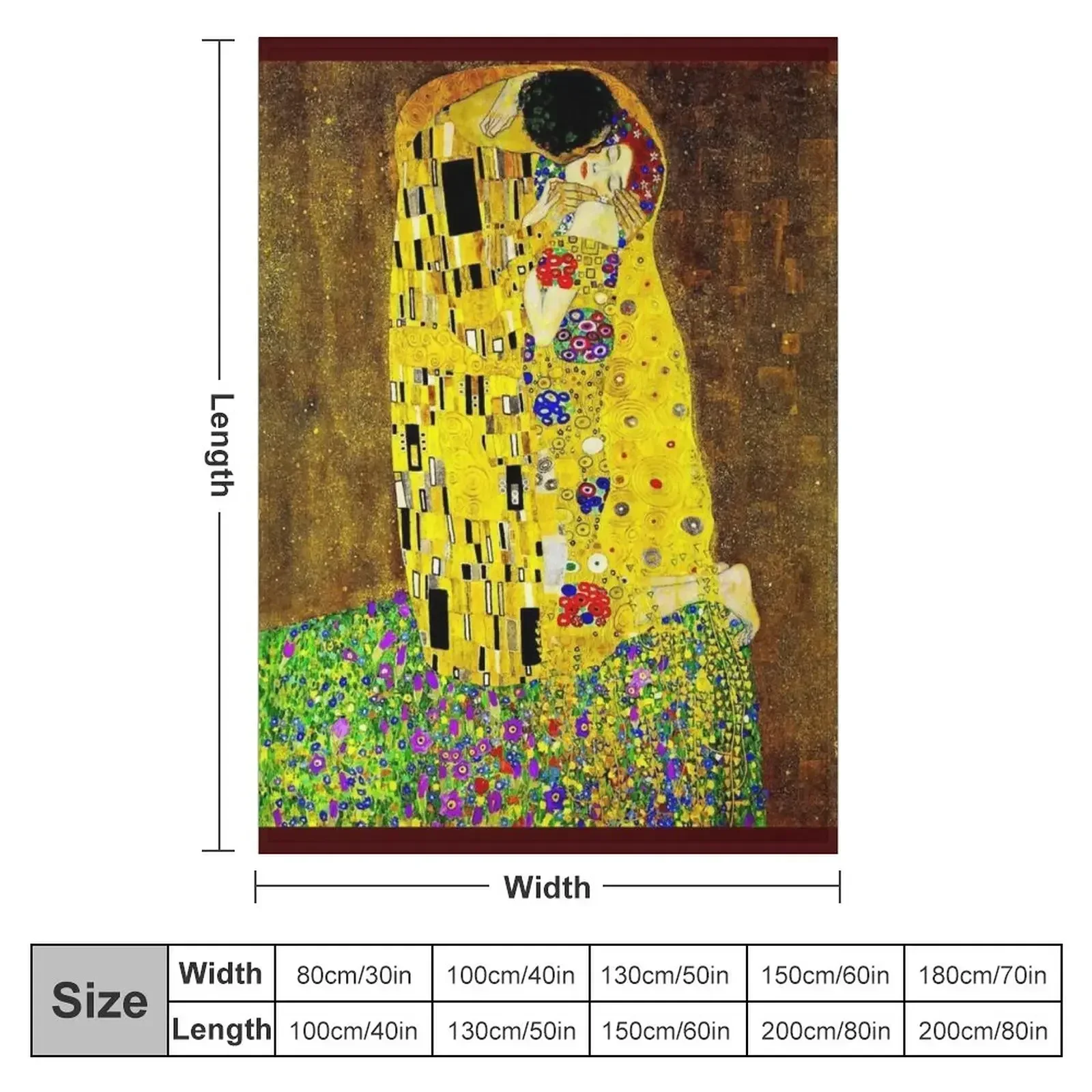 THE KISS 1917 : Gustav Klimt High Definition Print Throw Blanket Personalized Gift Thermal decorative Sofas Blankets