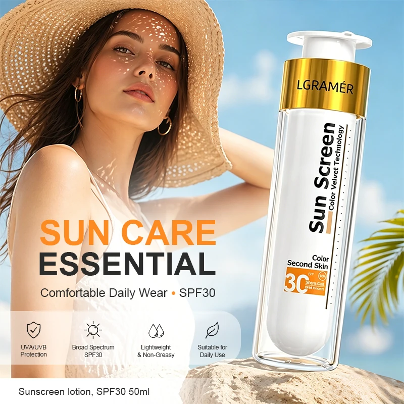 SPF30 Non-Greasy Face Body Sunscreen,Mattifying Oil Control Lightweight Invisible Sun Block Lotion for Daily Use Makeup Base