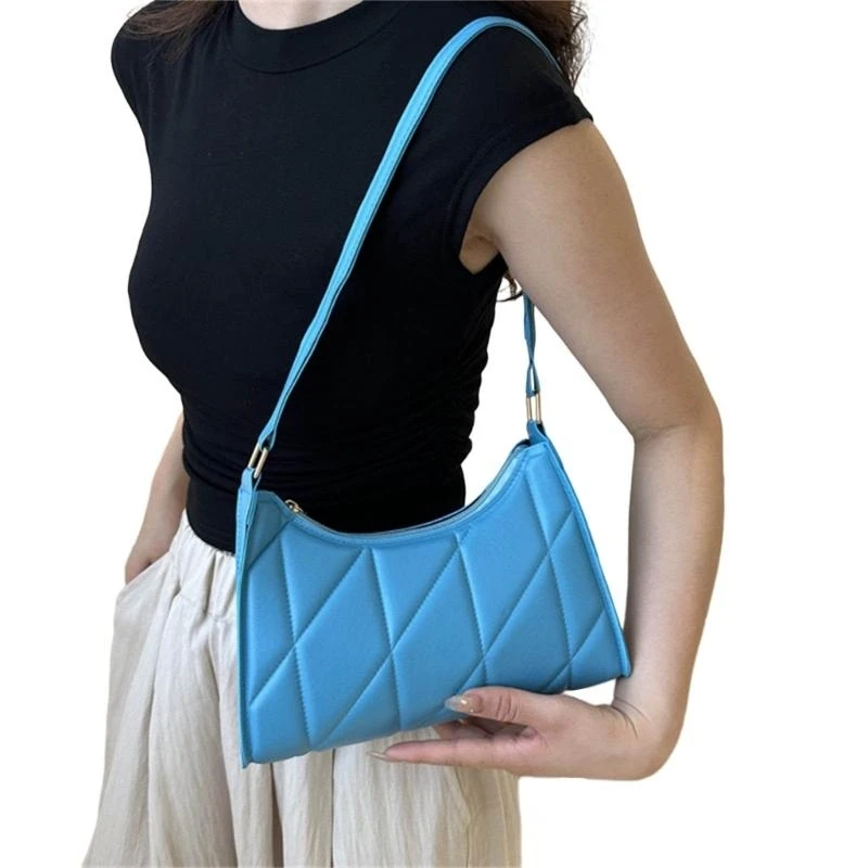

Underarm Bag Solid Color PU Tote Fashion Handbag Versatile Armpit Bag for Women
