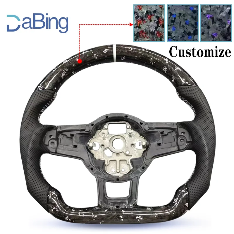 

Подходит для Volkswagen MK7 MK7.5 GTI R GTD GTE Golf 7, светодиодное кованое рулевое управление из углеродного волокна, индивидуальное колесо из алькантары