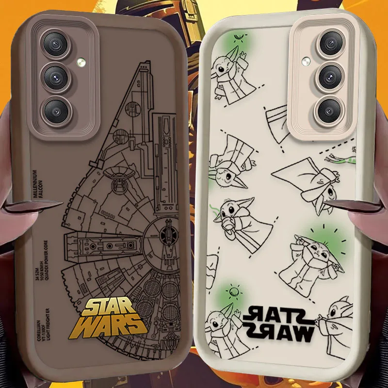 Stars W-Wars Soft Silicone Case for Samsung Galaxy S25 S23 S24 Ultra S22 S21 Plus FE 5G A54 A34 A14 A73 A53 A33 5G Back Cover