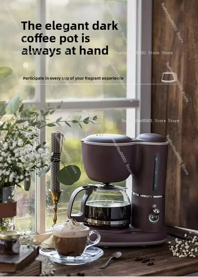 

Automatic Drip Coffee Maker for Home Office Brewer with Tea Function Compact Machine Portable Coffee Pot Easy Use