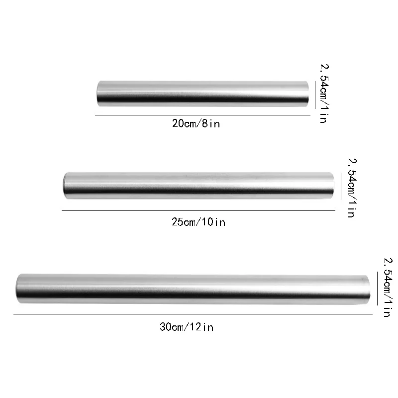 1PC Kitchen Rolling Pin Stainless Steel Non-Stick Cake Fondant Pastry Rolling Pin For Kitchen Cake Roller Crafts Baking