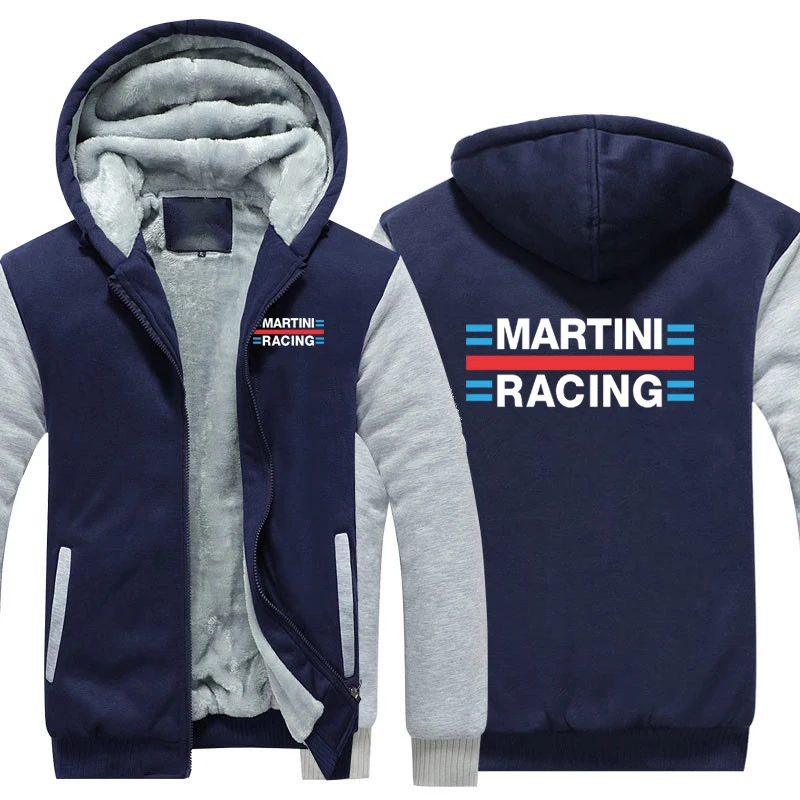 Martini Racing Hoodies Winter Warm Fleece Zipper Martini Racinger Men Coat Jacket Sweatshirt