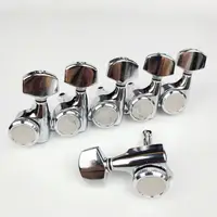 6 unids/set afinadores de bloqueo de guitarra cromados cuerda de bloqueo plata/oro/negro clavijas de máquina de guitarra eléctrica afinadores clavijas de afinación de guitarra