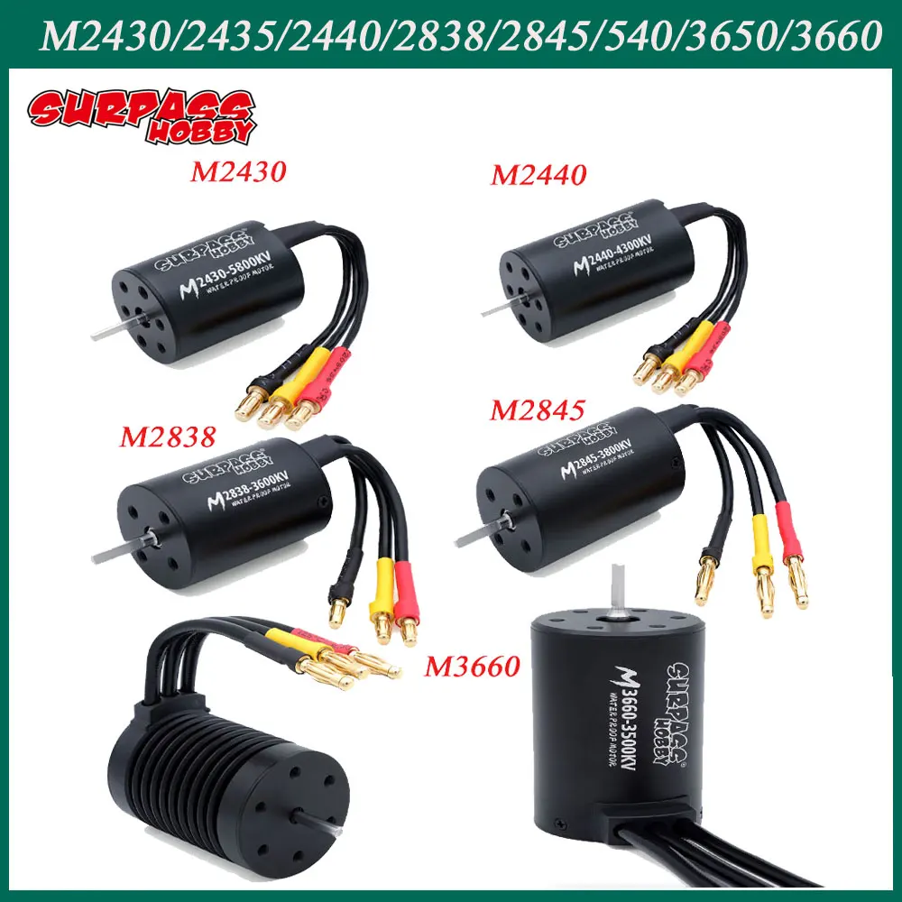 

SURPASS HOBBY M2430/2435/2440/2838/2845/540/3650/3660 Водонепроницаемый бесщеточный двигатель для Wltoys 1/10 1/12 1/14 1/16 1/18 RC Car Boat