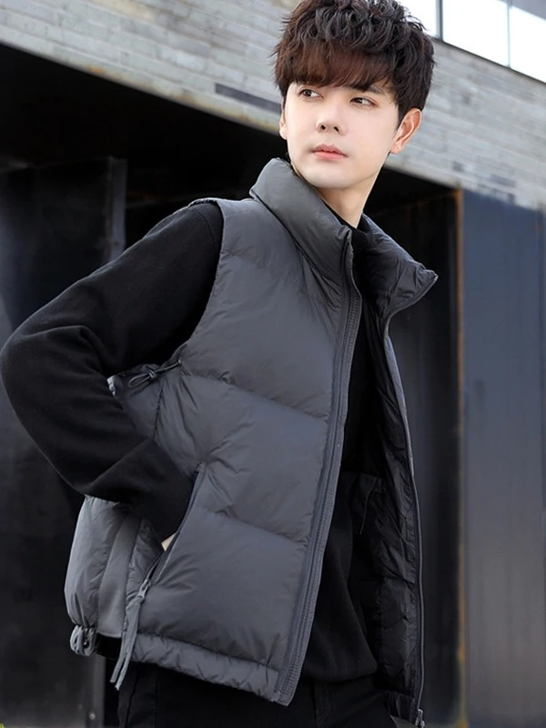 

Warm Cleanfit Casual High-End ort Stand Collar Men's down Vest Jaet Lightweight Polyester Fabric Du down Filling